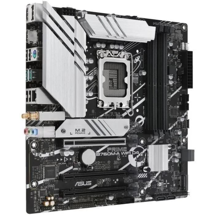 Asus PRIME B760M-A WiFi D4 Carte mère Micro-ATX Socket LGA 1700 avec Wi-Fi 6, 2.5 Gigabit Ethernet et support DDR4 Asus PRIME B760M-A WiFi D4 Carte mère Micro-ATX Socket LGA 1700 avec Wi-Fi 6, 2.5 Gigabit Ethernet et support DDR4