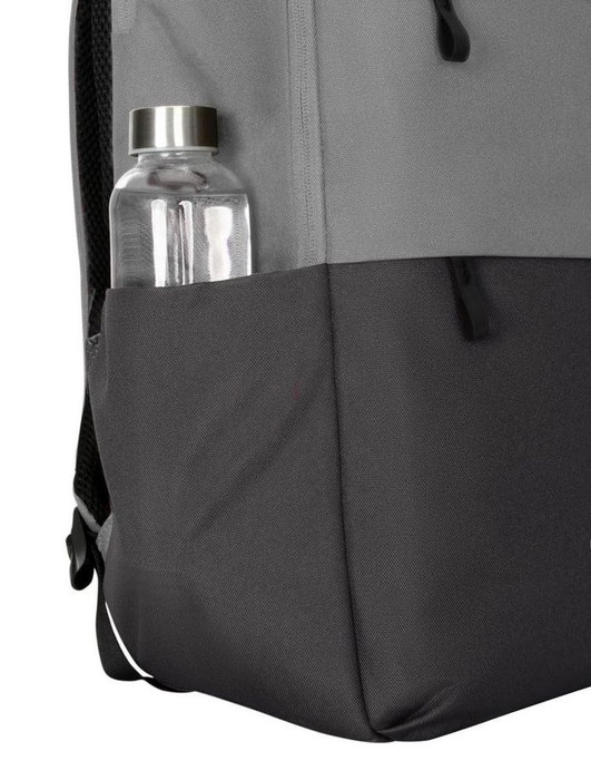 Targus Sagano EcoSmart Travel Backpack pour PC Portable 15.6 Pouces, Noir/Gris, Fabriqué à partir de Bouteilles Recyclées, Protection SafePort, Anti-RFID, Taille: 33 x 19 x 53 cm