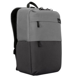 Targus Sagano EcoSmart Travel Backpack pour PC Portable 15.6 Pouces, Noir/Gris, Fabriqué à partir de Bouteilles Recyclées, Protection SafePort, Anti-RFID, Taille: 33 x 19 x 53 cm