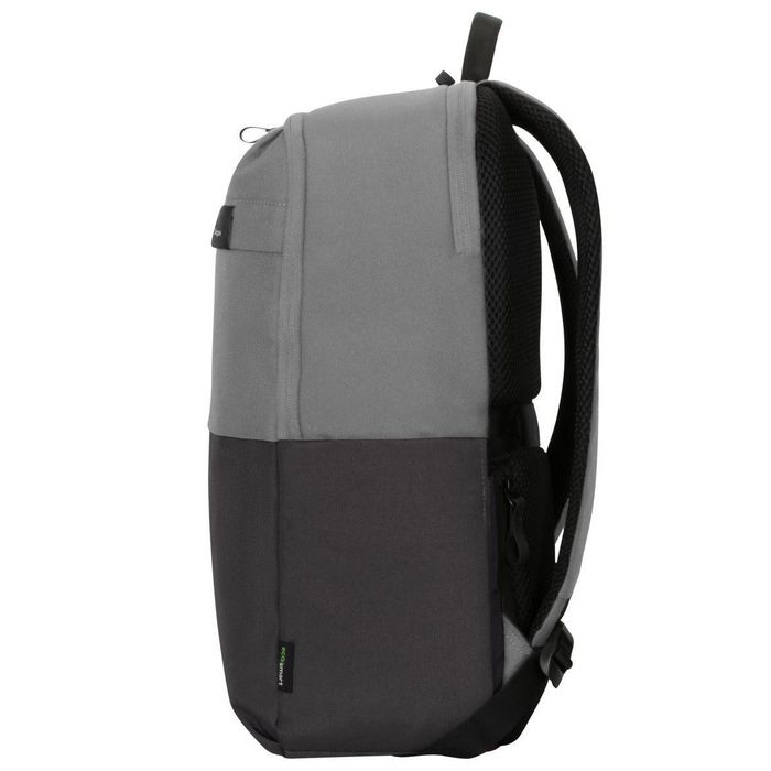 Targus Sagano EcoSmart Travel Backpack pour PC Portable 15.6 Pouces, Noir/Gris, Fabriqué à partir de Bouteilles Recyclées, Protection SafePort, Anti-RFID, Taille: 33 x 19 x 53 cm