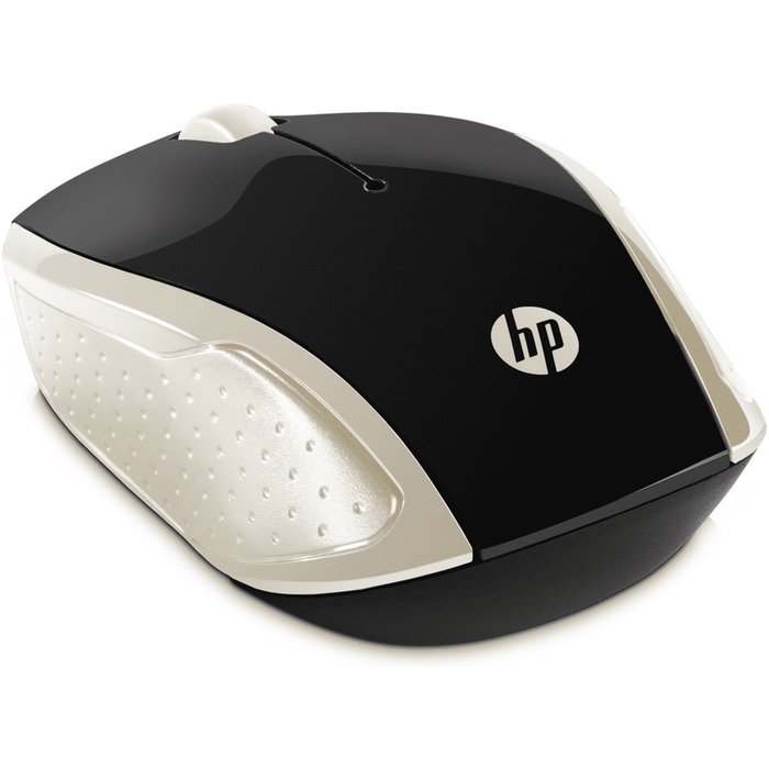 HP Wireless 200 2HU83AA Souris Sans Fil 2.4 GHz Noir et Or Ergonomique