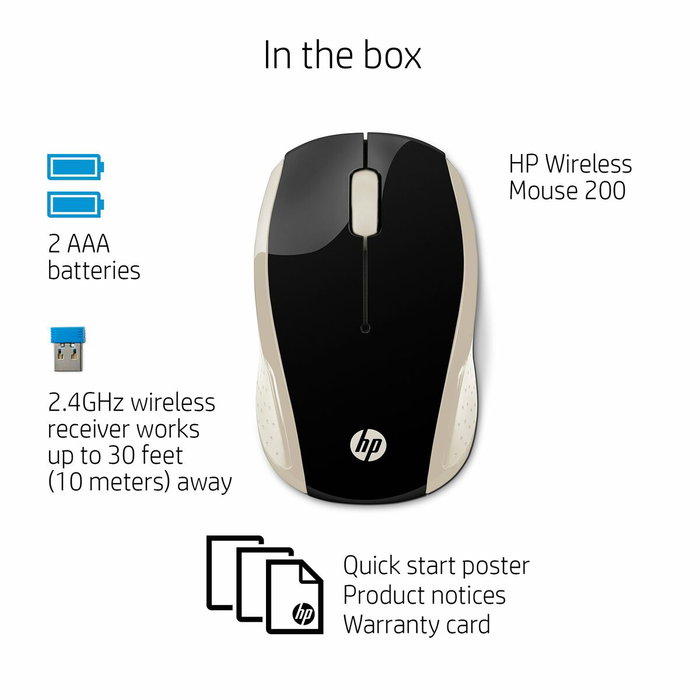 Souris HP 200 (Silk Gold) Or 1000 dpi