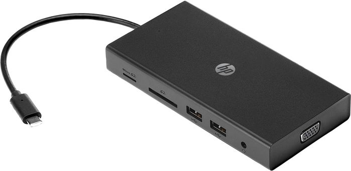 HP Travel USB-C Multi Port Hub - Concentrateur USB-C avec 6 ports (HDMI, VGA, Ethernet RJ45 Gigabit, SD/Micro SD, charge 90W)