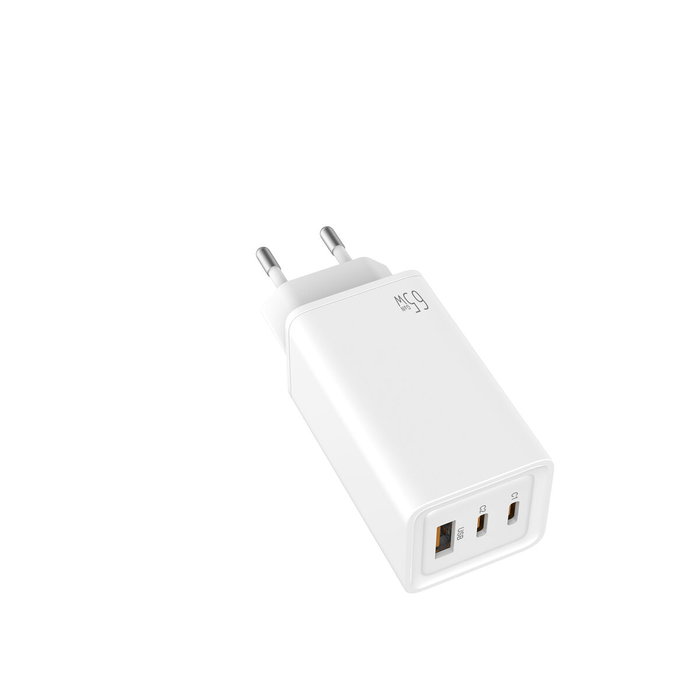 Chargeur mural LEOTEC 65W GaN 2 USB-C PD Blanc 65 W Chargeur mural LEOTEC 65W GaN 2 USB-C PD Blanc 65 W