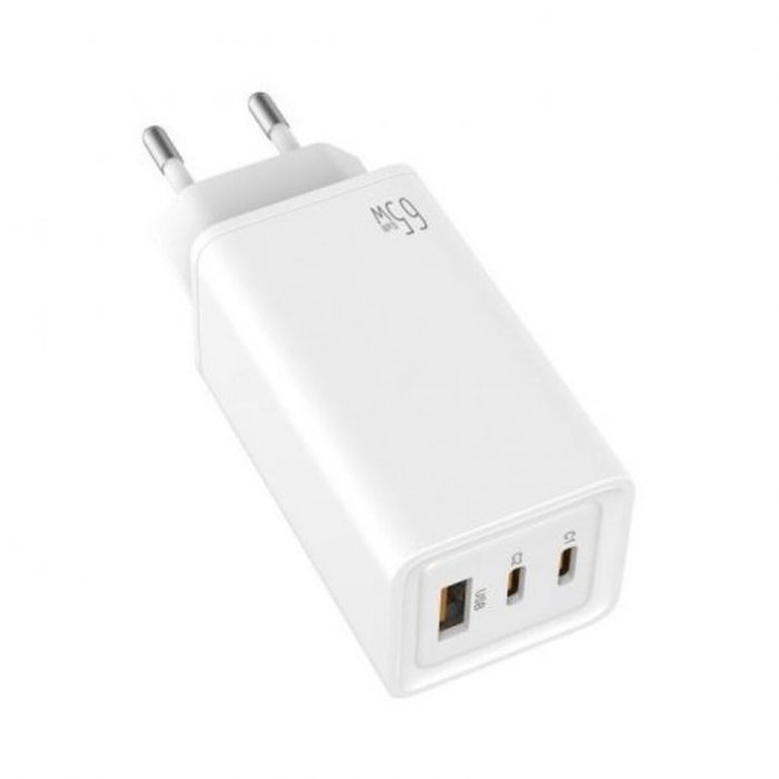 Chargeur mural LEOTEC 65W GaN 2 USB-C PD Blanc 65 W