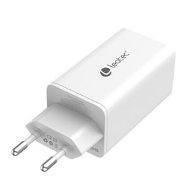 Leotec Chargeur Murale 65W GaN Carte Rapide USB-C PD 2 Ports + USB-A