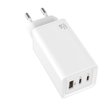 Leotec Chargeur Murale 65W GaN Carte Rapide USB-C PD 2 Ports + USB-A