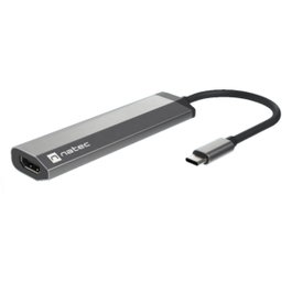 NATEC Hub USB FOWLER SLIM HDMI et USB-C gris
