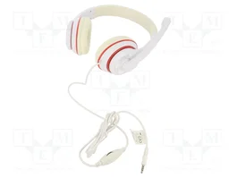 GEMBIRD Écouteurs avec microphone blanc et rouge Jack 3,5mm