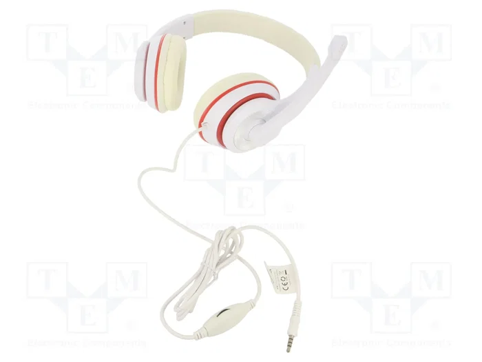 GEMBIRD Écouteurs avec microphone blanc et rouge Jack 3,5mm GEMBIRD Écouteurs avec microphone blanc et rouge Jack 3,5mm