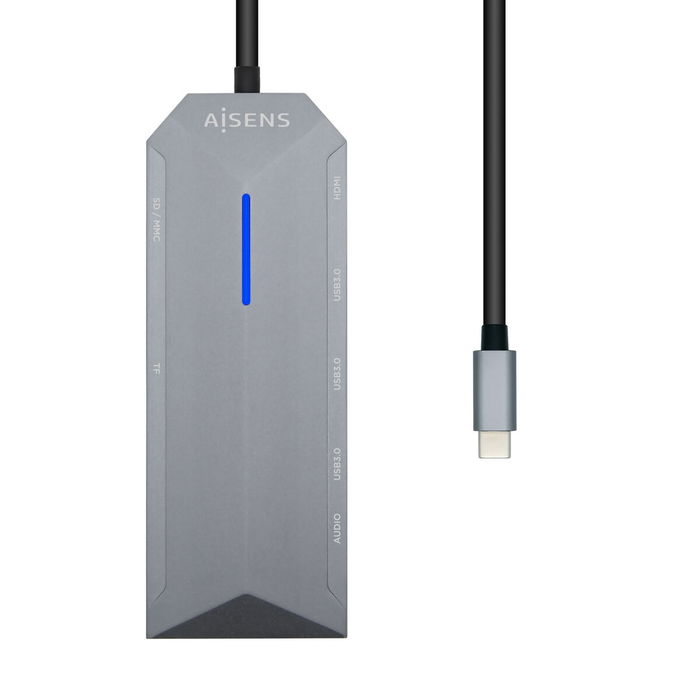 Hub USB Aisens ASUC-9P001-GR Gris 100 W