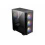 MSI MAG Forge M100R - Boîtier PC Gaming - Moyen Tour - Noir - avec 4 ventilateurs ARGB 120 mm, panneau latéral en verre trempé, Micro-ATX