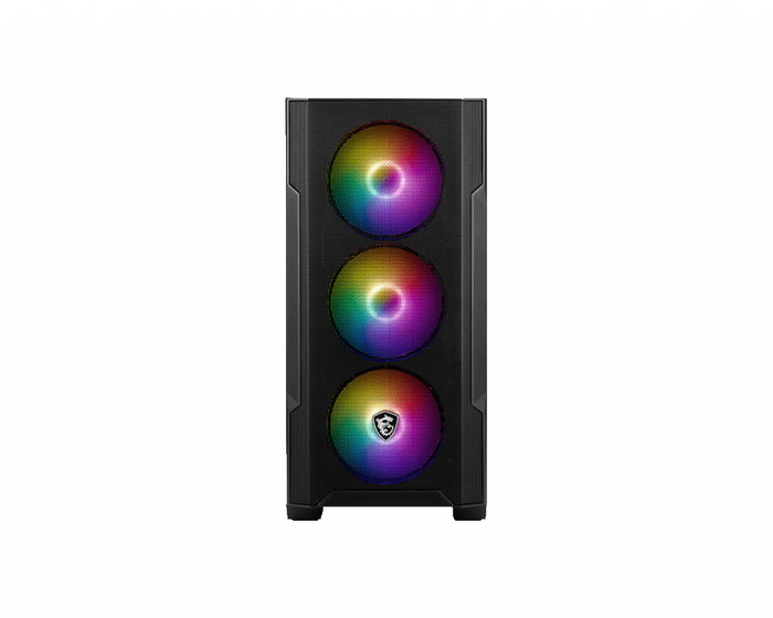 MSI MAG Forge M100R Boîtier PC Gaming Micro-ATX, 4 Ventilateurs ARGB, Panneau en Verre Trempé, Filtre Anti-Poussière, Noir