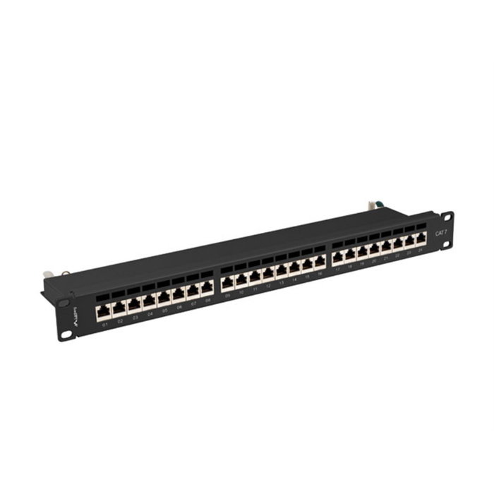 Lanberg Patch Panel 24 Ports Cat7 1U Noir - Gestion de Câbles - PPS7-1024-B