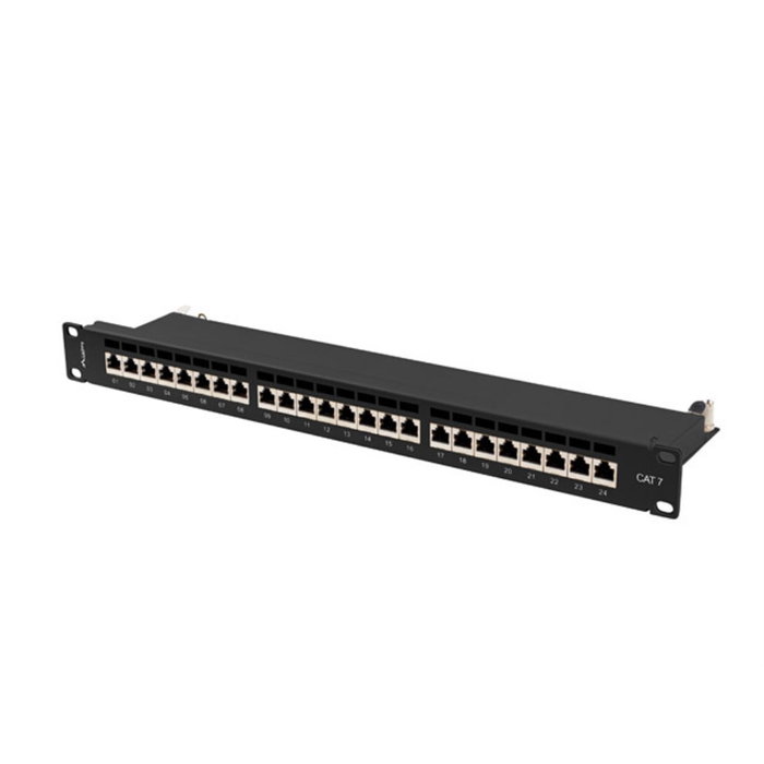 Lanberg Patch Panel 24 Ports Cat7 1U Noir - Gestion de Câbles - PPS7-1024-B