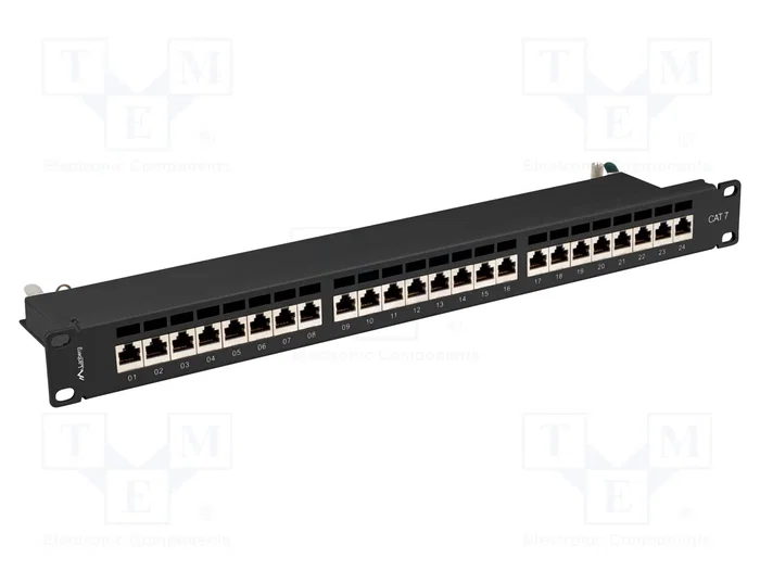 Lanberg Patch Panel 24 Ports Cat.7 FTP 1U 19 pouces Noir