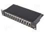 Lanberg Patch panel Cat.6 12 ports 1U 10 pouces blindé noir