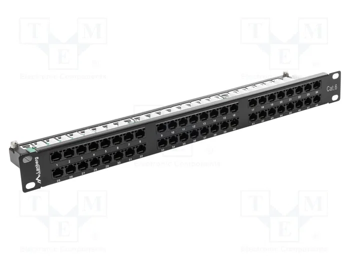 Lanberg PPU6-1048-B Panneau de brassage Cat.6 48 ports 1U 19 pouces Lanberg PPU6-1048-B Panneau de brassage Cat.6 48 ports 1U 19 pouces