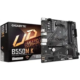 Gigabyte Carte mère B550M K Socket AM4 micro-ATX - Support AMD Ryzen 5000, DDR4 128 Go, PCIe 4.0, M.2, USB 3.2 Gen 1, LAN 1GbE