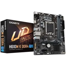 Gigabyte Carte mère H610M K DDR4 Socket LGA 1700 pour Intel Core i9/i7/i3, Celeron, Pentium Gold, M.2, SATA III, DDR4 64 Go, USB