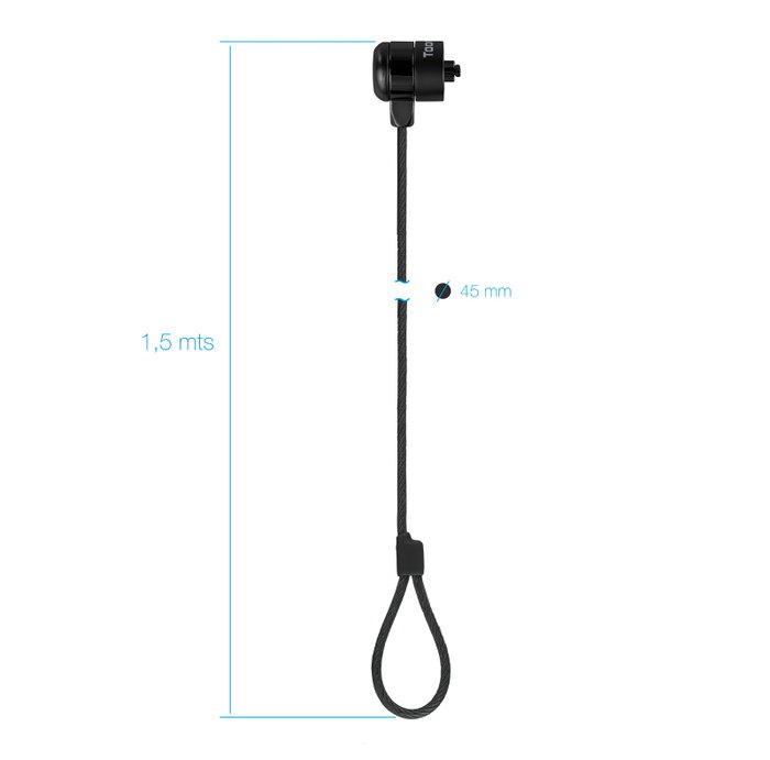 Tooq Câble de Sécurité avec Clé pour Ordinateur Portable - 1.5 m - Compatible avec Portables, Moniteurs et TV avec Fente Kensington Tooq Câble de Sécurité avec Clé pour Ordinateur Portable - 1.5 m - Compatible avec Portables, Moniteurs et TV avec Fente Kensington