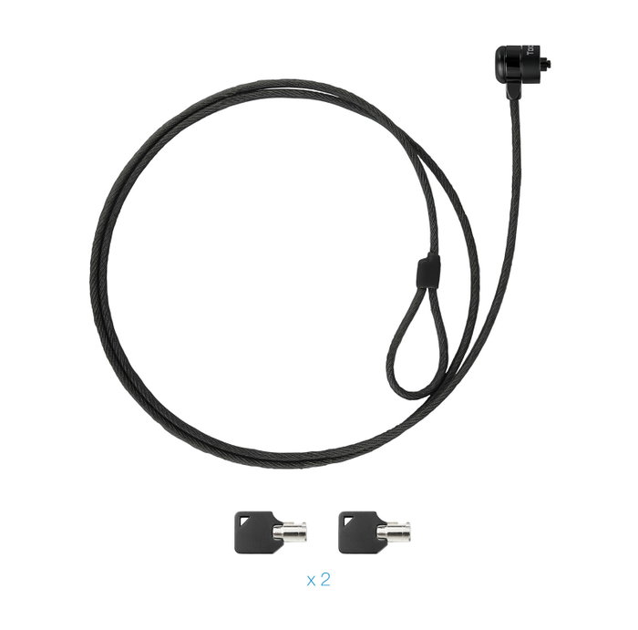 Tooq Câble de Sécurité avec Clé pour Ordinateur Portable - 1.5 m - Compatible avec Portables, Moniteurs et TV avec Fente Kensington Tooq Câble de Sécurité avec Clé pour Ordinateur Portable - 1.5 m - Compatible avec Portables, Moniteurs et TV avec Fente Kensington