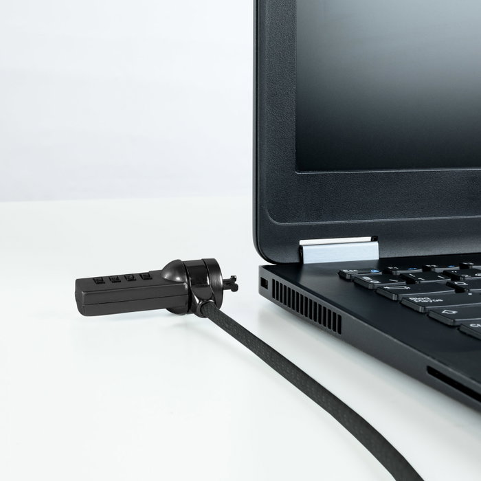 Tooq Câble de Sécurité à Combinaison pour Portables 1.5 M - Verrou Kensington