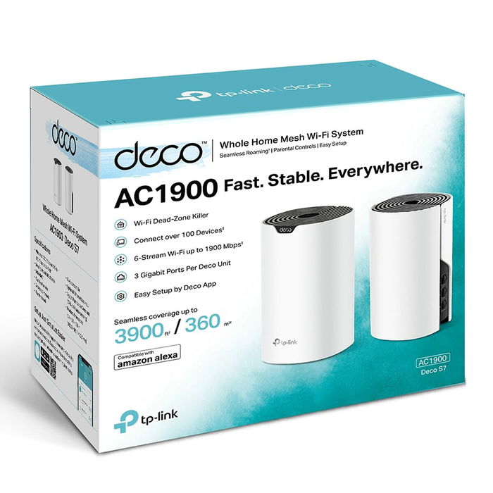TP-LINK Deco S7 - Système Wi-Fi Mesh (Pack de 2) - Blanc - Couverture jusqu'à 370 m²