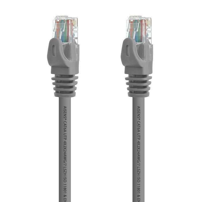 Câble RJ45 Catégorie 6 UTP Rigide Aisens A145-0329 Gris 5 m Câble RJ45 Catégorie 6 UTP Rigide Aisens A145-0329 Gris 5 m