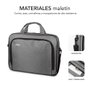 Subblim Oxford Mallette pour ordinateur portable 15,4-16 pouces Gris Sacoche de transport en polyester résistant avec compartiments