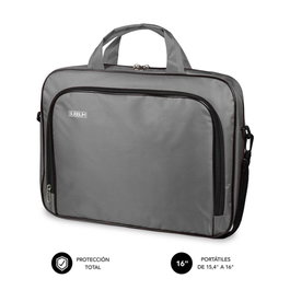Subblim Oxford Mallette pour ordinateur portable 15,4-16 pouces Gris Sacoche de transport en polyester résistant avec compartiments