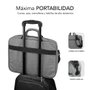 SUBBLIM Malette pour ordinateur portable Elite 15.6 pouces grise, compartiments multiples, protection renforcée