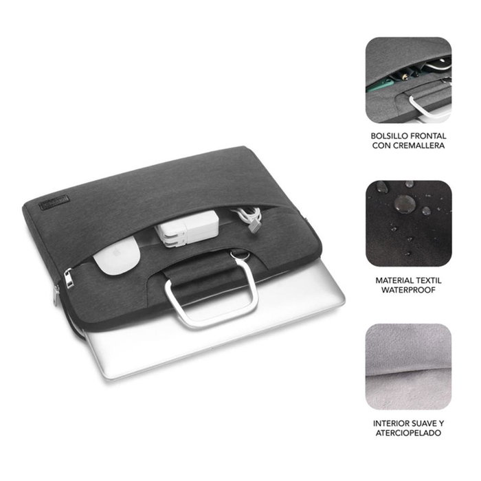 Subblim Business Housse pour ordinateur portable 14 pouces grise étanche avec poignée et bandoulière Subblim Business Housse pour ordinateur portable 14 pouces grise étanche avec poignée et bandoulière