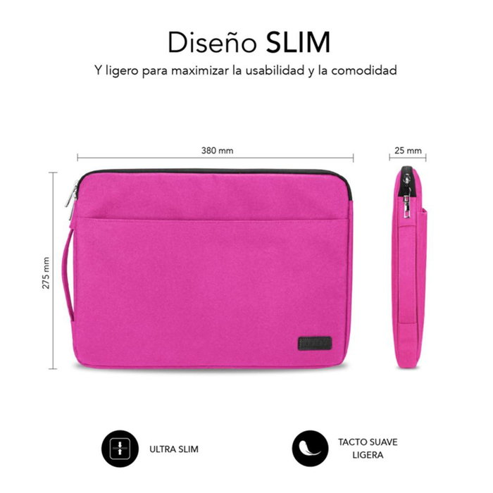Subblim Urban Housse Ordinateur Portable 14 Pouces Rose, Étui de Protection avec Poignée