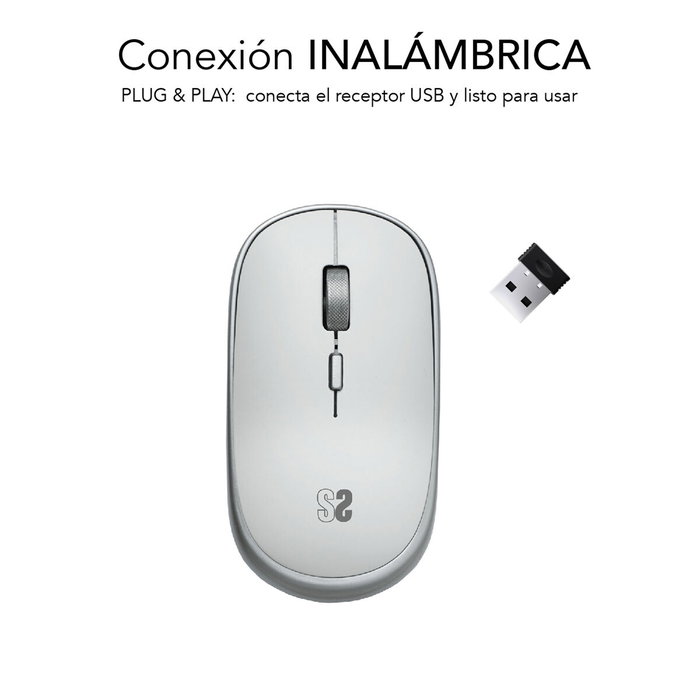 Souris sans-fil Subblim SUBMO-RFM0001 Argenté 1600 dpi