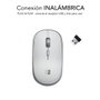 Subblim Souris Sans Fil Submo RFM0001 Argent - Ultra Silencieuse, 4 Boutons, 1600 DPI, USB, Ergonomique