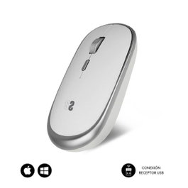 Subblim SUBMO-RFM0001 Souris sans fil Argent et Blanc 1600 DPI