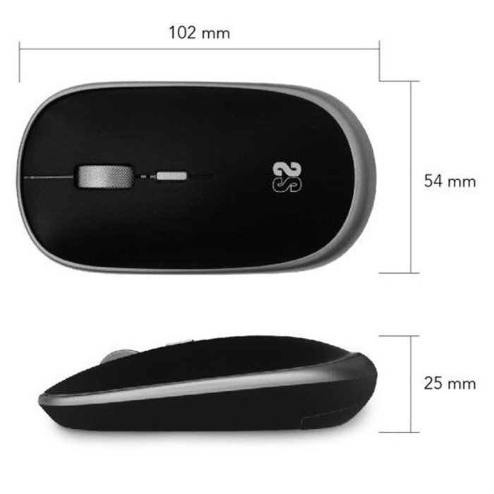 Subblim Rfm0002 Souris sans fil Silent Click Noir - 1600 DPI, 4 boutons, ultra-mince
