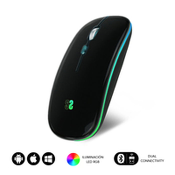 Souris Bluetooth Sans Fil Subblim SUBMO-LDFLAT1 Noir 1600 dpi