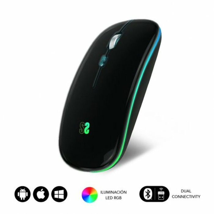 Souris Bluetooth Sans Fil Subblim SUBMO-LDFLAT1 Noir 1600 dpi