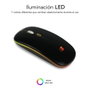 Subblim Submo LD Flat 1 Souris Sans Fil Bluetooth 5.1 & USB Rechargeable Silencieuse LED 7 Couleurs 1600 DPI Noir