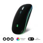 Subblim Submo LD Flat 1 Souris Sans Fil Bluetooth 5.1 & USB Rechargeable Silencieuse LED 7 Couleurs 1600 DPI Noir