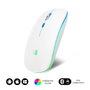 Subblim Ldflat2 Souris Sans Fil Bluetooth 5.1 USB Rechargeable Silencieuse LED 7 Couleurs Ambidextre 1600 DPI Blanc