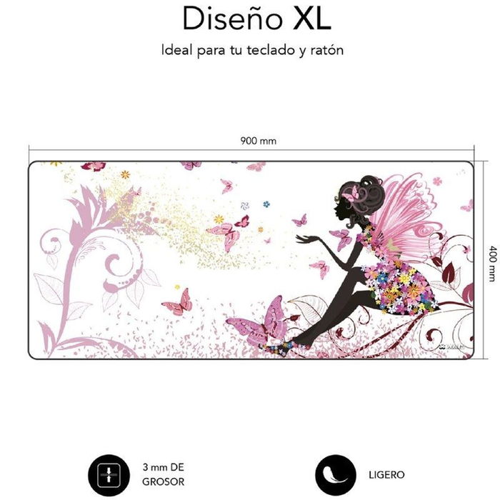 Tapis de Souris Subblim SUBMP-01PUW05 Blanc Imprimé