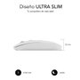 Subblim Raton Inalambrico Dual Flat - Souris Bluetooth 5.1 Silencieuse Ultra-plate Blanche 1600 DPI - Charge USB