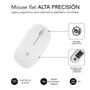 Subblim Raton Inalambrico Dual Flat - Souris Bluetooth 5.1 Silencieuse Ultra-plate Blanche 1600 DPI - Charge USB