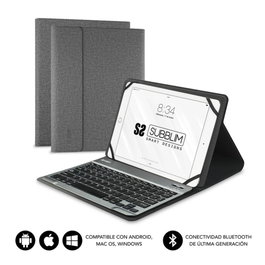 Subblim Keytab Pro Coque et Clavier Bluetooth pour Tablette 10.1 pouces - Gris - AZERTY Espagnol