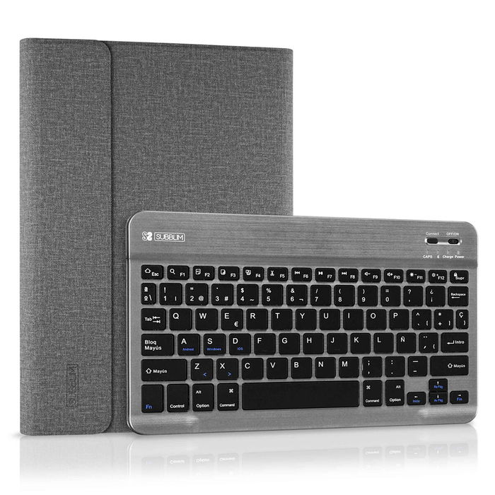 Housse pour Tablette et Clavier Subblim SUB-KT2-BT0002 Gris Espagnol Qwerty