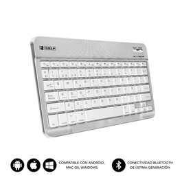 Subblim KBT-SM0001 Clavier Bluetooth 3.0 Ultra-fin Argent pour Tablet Smartphone PC Android iOS Windows Mac