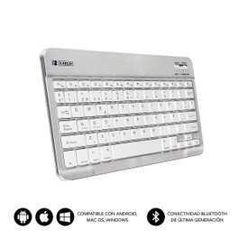 Subblim SUB-KBT-SM0001 Clavier Bluetooth Bleu Argenté Espagnol Qwerty